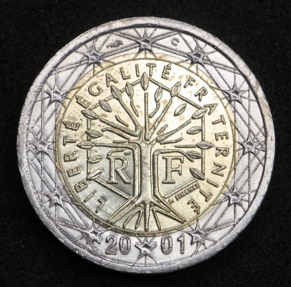 프랑스 발행되는 동전의 국가적 안정을 상징하는 나무를 줍니다 나무는 2001 — 스톡 사진