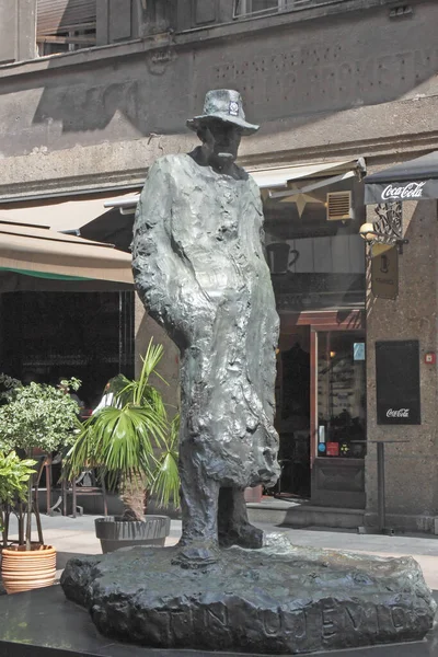 Zagreb Croatia July 2023 Statue Tin Ujevic Croatian Poet Placed — Stock Photo, Image