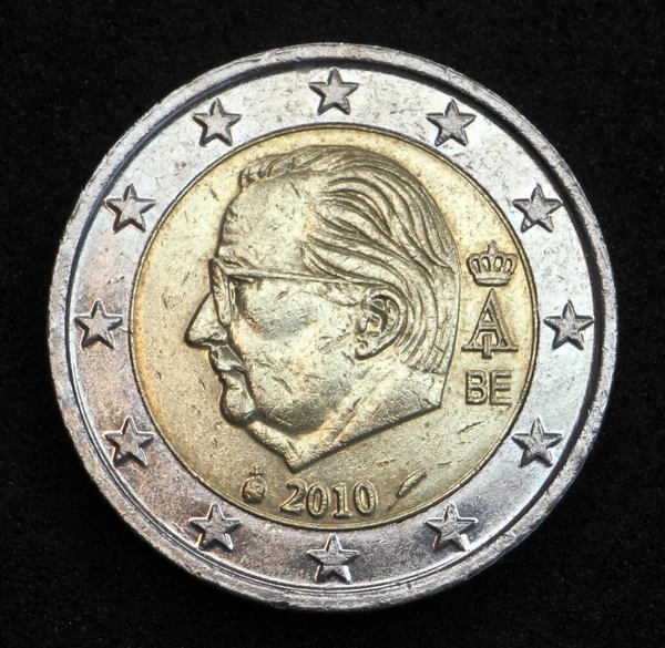 Atrás Cara Nacional Moneda Euros Bélgica Muestra Efigie Majestad Alberto — Foto de Stock