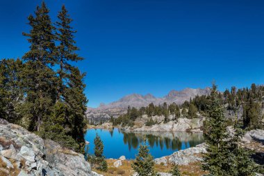 Hike in Wind River Range in Wyoming, USA. Summer season.