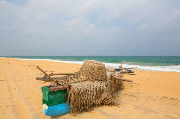 Barco Pesca Playa Sri Lanka —  Fotos de Stock