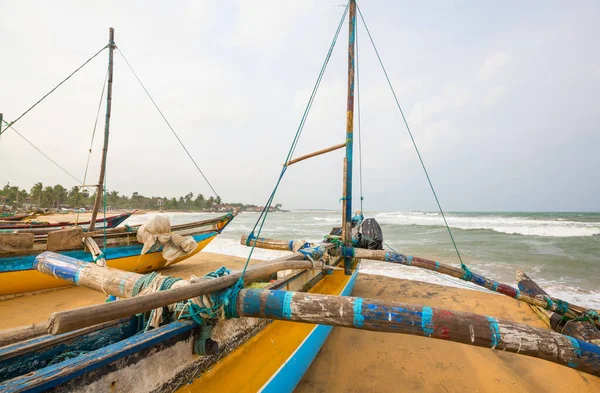 Barco Pesca Playa Sri Lanka — Foto de Stock