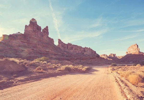 Gudarnas Dal Klippformation Med Monument Valley Vid Soluppgången — Stockfoto