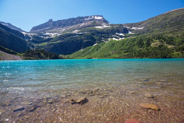 Γραφικές Βραχώδεις Κορυφές Του Εθνικού Πάρκου Παγετώνα Μοντάνα Ηπα Όμορφα — Φωτογραφία Αρχείου