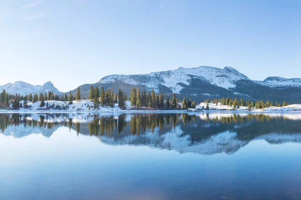 Lindo Lago Nascer Sol Rocky Mountains Colorado Eua — Fotografia de Stock