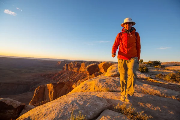 Wanderung Den Bergen Von Utah Wandern Ungewöhnlichen Naturlandschaften Fantastische Formen — Stockfoto