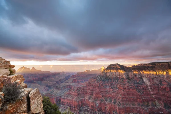 Grand Canyon Festői Tájai Arizona Usa Gyönyörű Természeti Háttér Napfelkelte — Stock Fotó