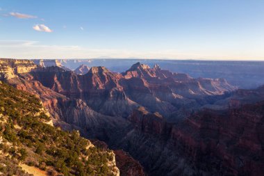 Büyük Kanyon 'un resimli manzaraları, Arizona, ABD. Güzel doğal arka plan. Gün doğumu görünümü.