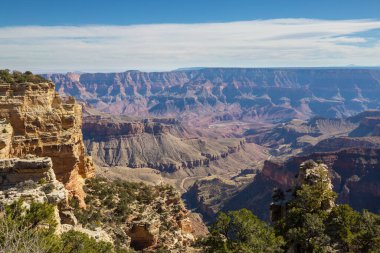 Büyük Kanyon 'un resimli manzaraları, Arizona, ABD. Güzel doğal arka plan. Gün doğumu görünümü.