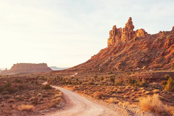 Vale Formação Rocha Deuses Com Monument Valley Nascer Sol — Fotografia de Stock