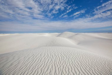 New Mexico, ABD 'deki White Sands Kumulları' ndaki alışılmadık doğal manzaralar.