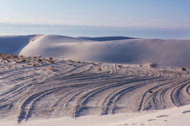 New Mexico, ABD 'deki White Sands Kumulları' ndaki alışılmadık doğal manzaralar.