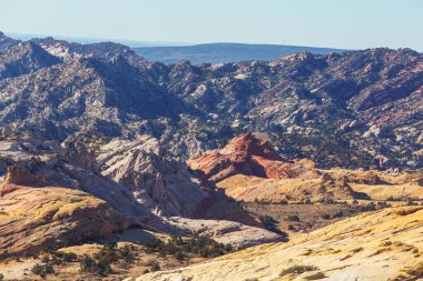 Utah, ABD 'de kumtaşı oluşumları. Güzel Alışılmadık manzaralar.