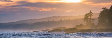 Sunset scene in a ocean beach,  Nature and travel background