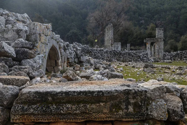Slavné Historické Lyciánské Zříceniny Lycijské Cestě Turecko — Stock fotografie