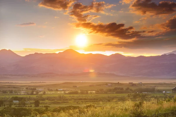 Rural Landscapes Sunset Summer Season — Stock Photo, Image