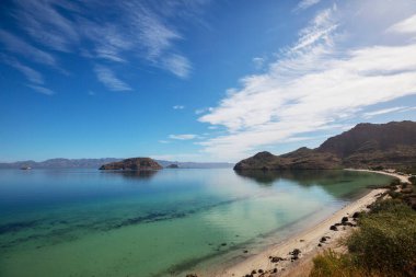 Güzel Baja California manzaraları, Meksika. Seyahat arkaplanı, kavram