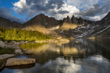 Hike in Wind River Range in Wyoming, USA. Summer season.