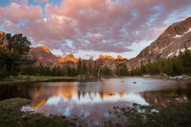Hike in Wind River Range in Wyoming, USA. Summer season.