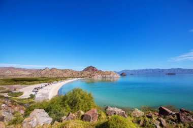 Güzel Baja California manzaraları, Meksika. Seyahat arkaplanı, kavram
