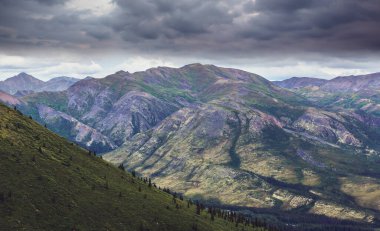 Mountains landscapes above Arctic circle along Dempster highway, Canada