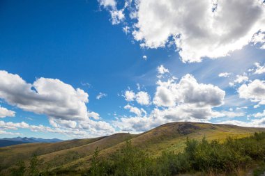 Mountains landscapes above Arctic circle along Dempster highway, Canada