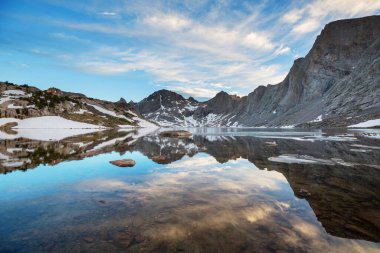 Hike in Wind River Range in Wyoming, USA. Summer season.