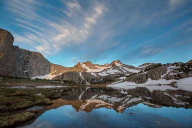Hike in Wind River Range in Wyoming, USA. Summer season.