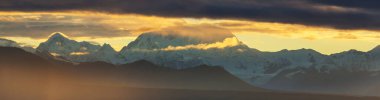 Beautiful high mountains in Alaska, United States. Amazing natural background.