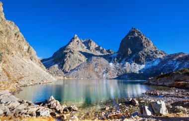 Hike in Wind River Range in Wyoming, USA. Summer season.