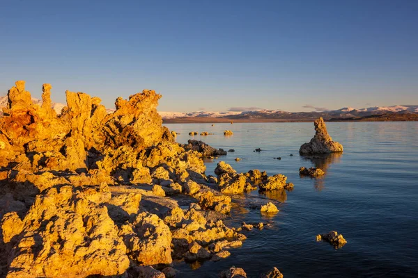 Formațiuni Neobișnuite Lac Mono Răsăritul Soarelui — Fotografie, imagine de stoc