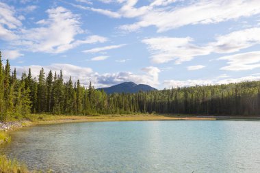 Kanada'da dağ gölü sakin sahne