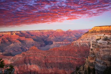 Büyük Kanyon 'un resimli manzaraları, Arizona, ABD. Güzel doğal arka plan. Gün doğumu görünümü.