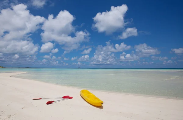 Kayak Sur Plage Tropicale Aux Maldives — Photo
