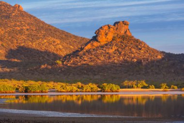 Amazing coastline at sunrise in Mexico