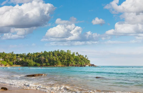 Tropická Pláž Srí Lance Cestovní Rekreační Zázemí — Stock fotografie