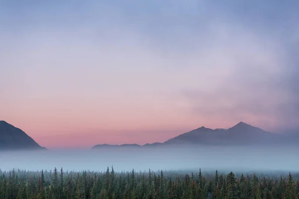 Köd Magas Hegyekben Gyönyörű Természeti Tájak — Stock Fotó