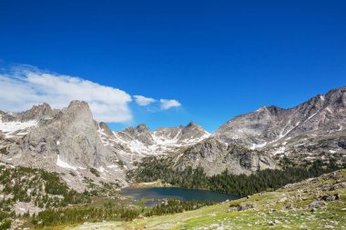 Hike in Wind River Range in Wyoming, USA. Summer season.