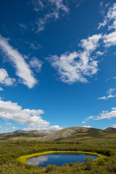 Beautiful Blue Lake Polar Tundra Dempster Highway Yukon Canada — Stockfoto