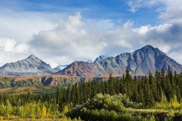 Montagnes Pittoresques Alaska Été Des Massifs Enneigés Des Glaciers Des — Photo