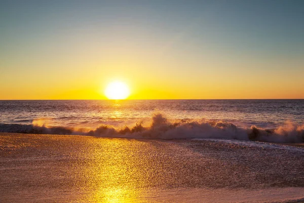 Голубая Волна Пляже Драматический Природный Фон — стоковое фото