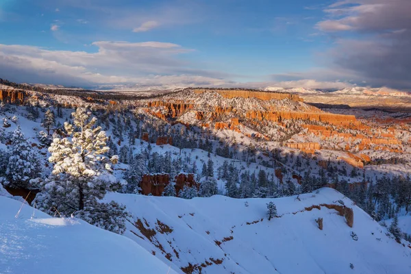 Malownicze Różowe Skały Parku Narodowego Bryce Canyon Sezonie Zimowym Utah — Zdjęcie stockowe