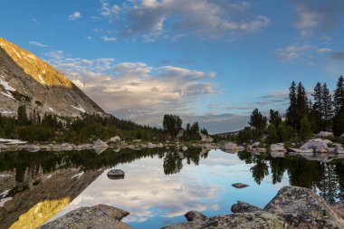 Hike in Wind River Range in Wyoming, USA. Summer season.