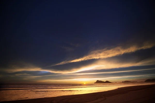 天然背景的海洋落日 — 图库照片