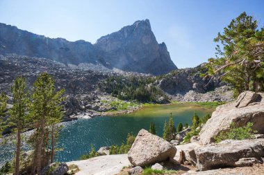 Hike in Wind River Range in Wyoming, USA. Summer season.