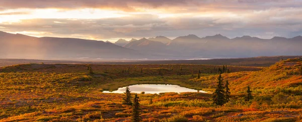 Tundra Landscapes Arctic Circle Autumn Season Beautiful Natural Background — Stockfoto