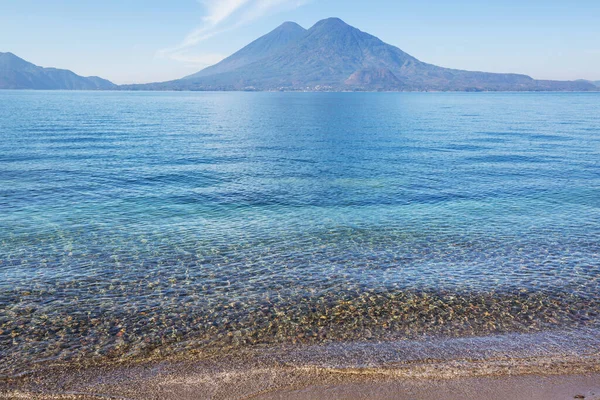 Beautiful Lake Atitlan Volcanos Highlands Guatemala Central America — Stock Photo, Image