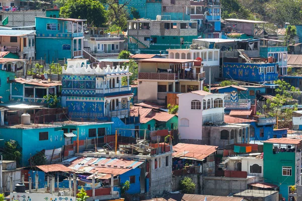 Улица Разноцветных Домов Гуатемале Центральная Америка — стоковое фото