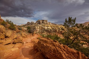 Utah, ABD 'de kumtaşı oluşumları. Güzel Alışılmadık manzaralar.