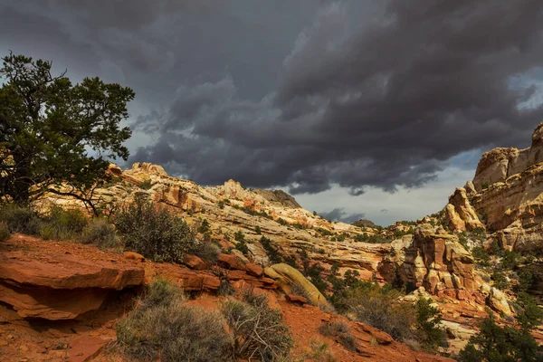 Paysages Naturels Inhabituels Dans Parc National Récif Capitole Utah — Photo